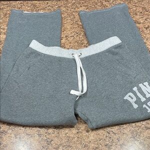 PINK Victoria's Secret Gray Wide Leg Boyfriend Sweatpants Joggers Small
